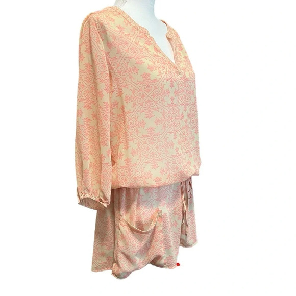 CAbi‎ Poolside Top tunic with Drawstring Waist Size Medium Orange/Pink w/Pockets - Picture 3 of 14